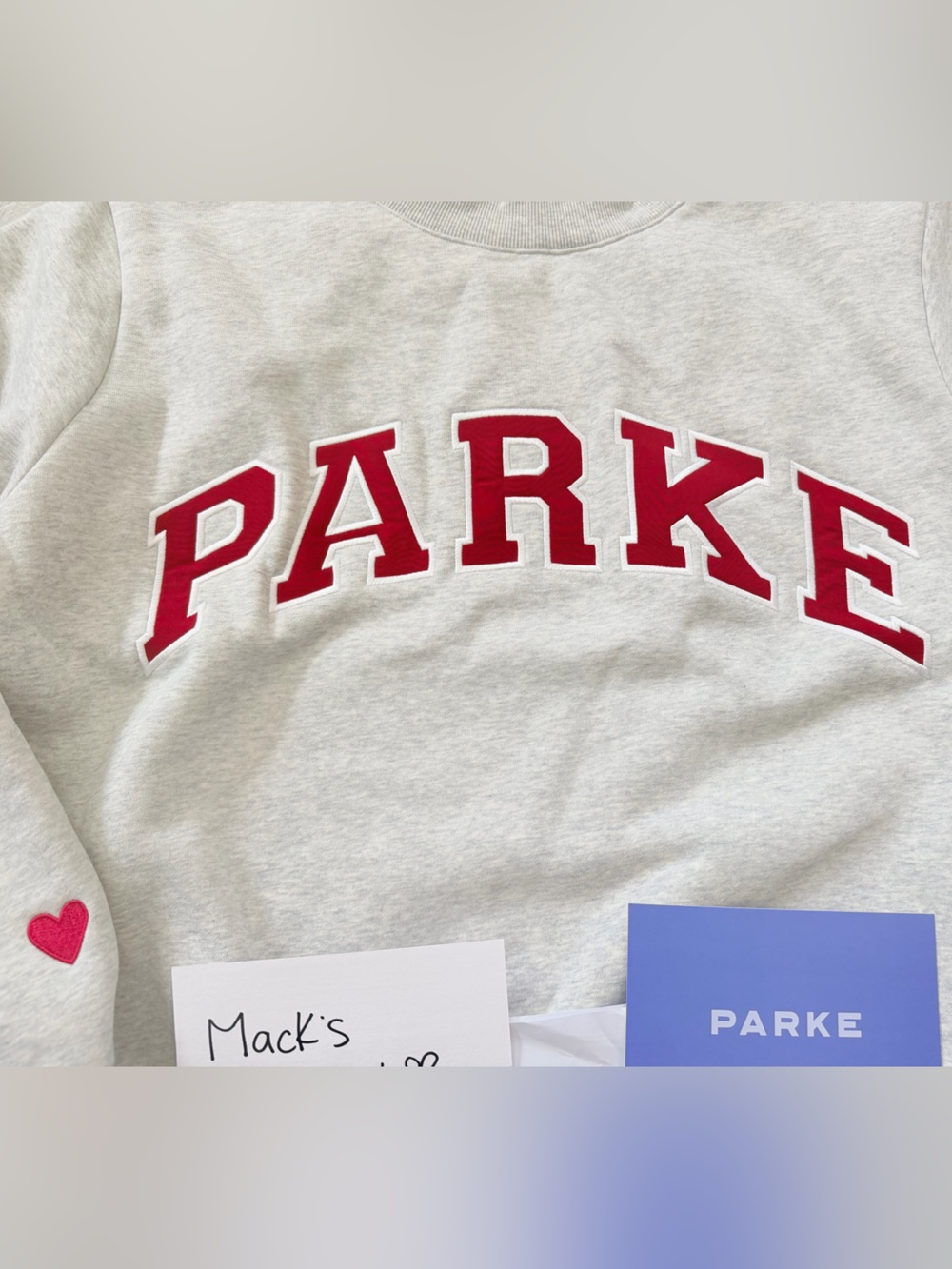 NWT Authentic PARKE Valentine Varsity Fleece Retro Trending Mockneck size s/m - Picture 12 of 15